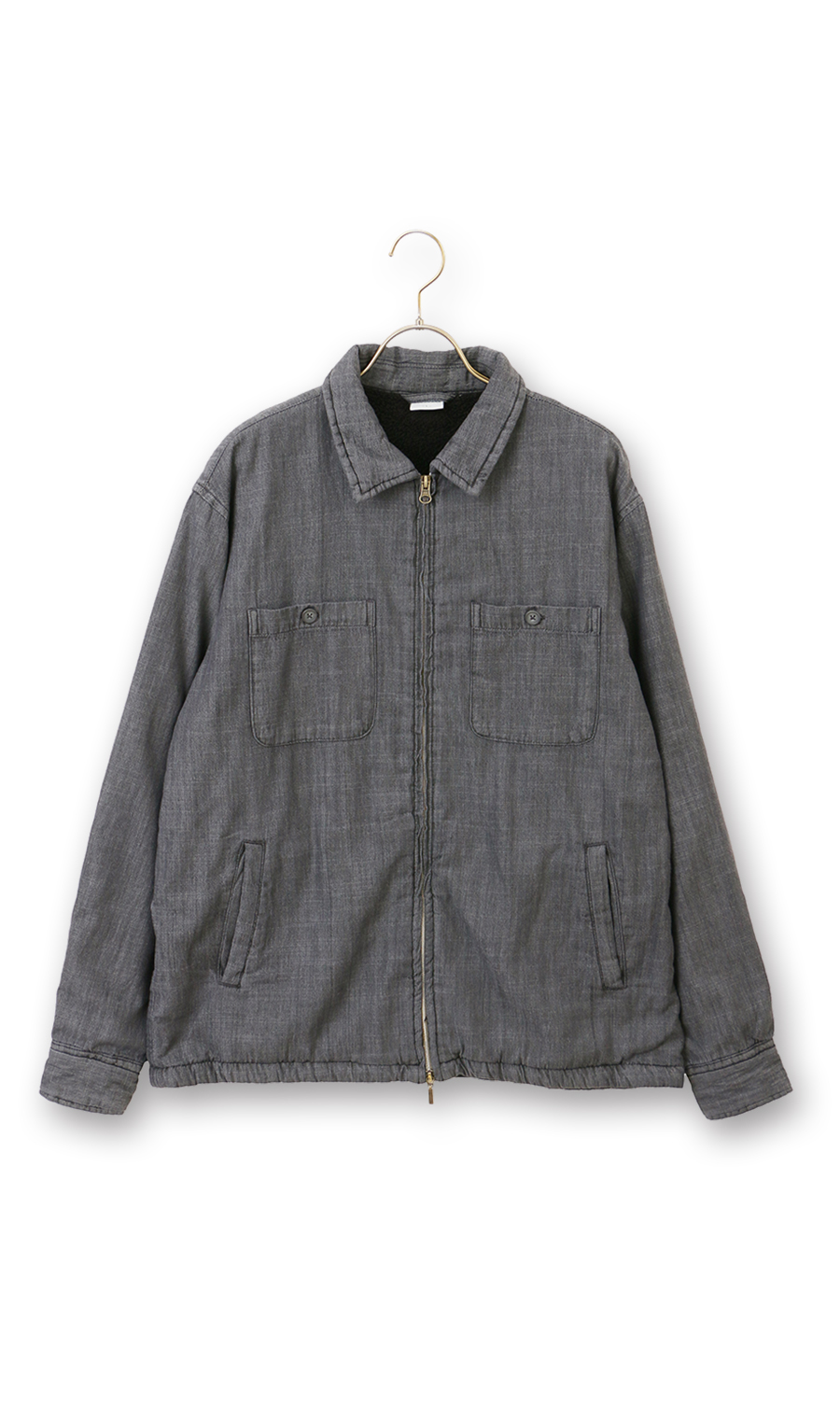 デニム裏ボアシャツアウター ブラック LL