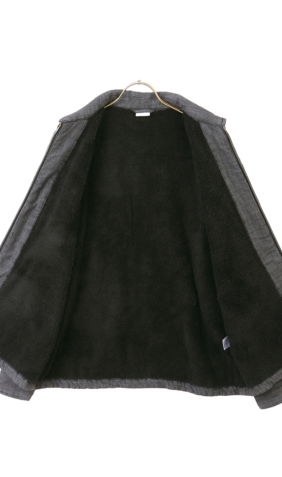 デニム裏ボアシャツアウター ブラック LL
