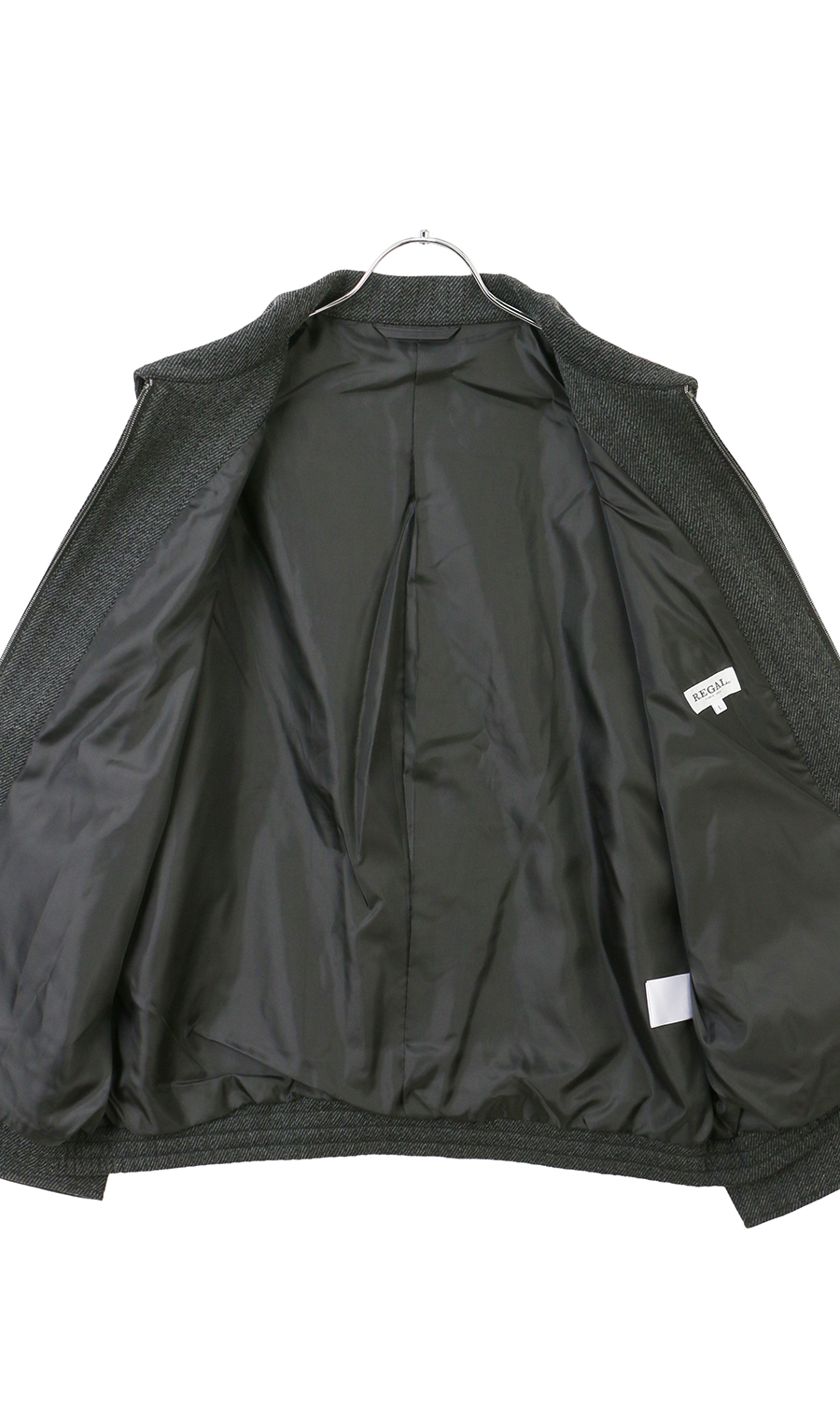 ニットフリースブルゾン チャコール M