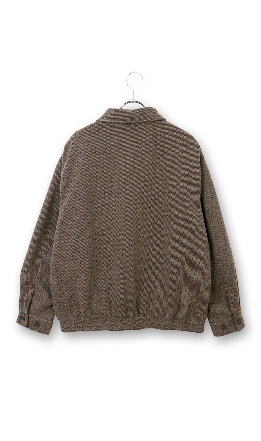 ニットフリースブルゾン ブラウン M
