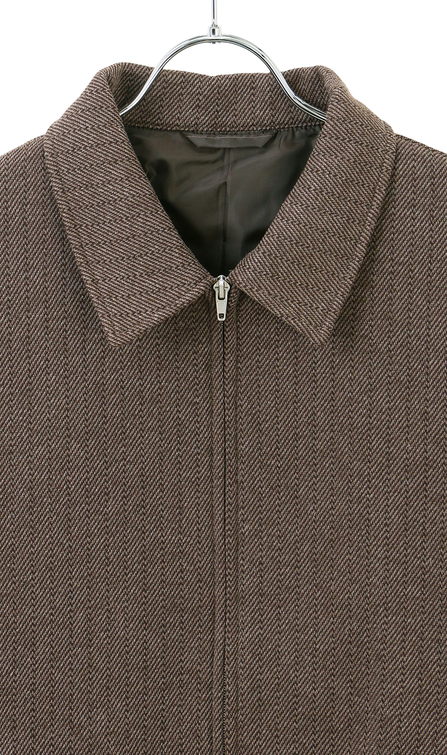 ニットフリースブルゾン ブラウン M