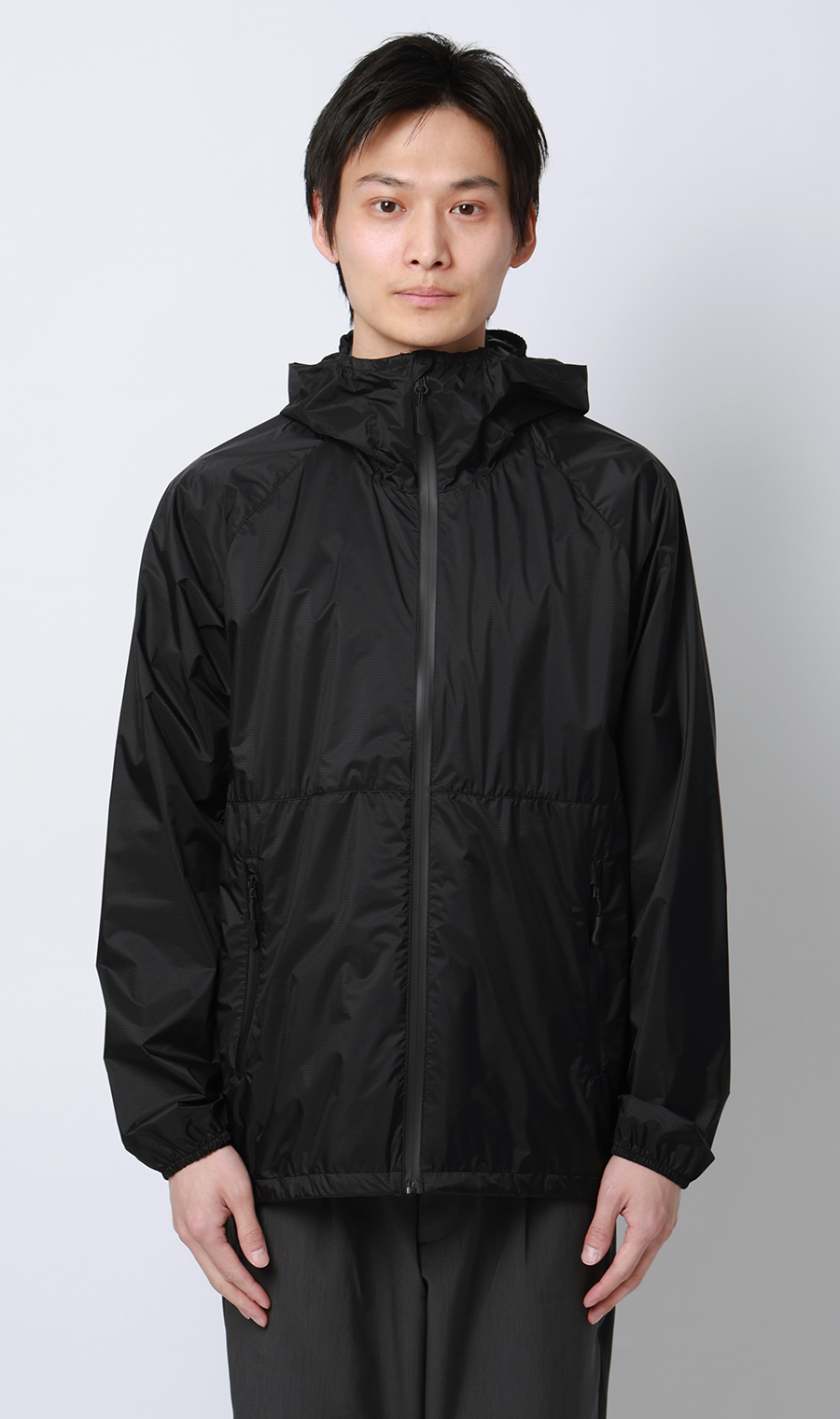 ポケッタブルフードジャケット【軽量】 ブラック S