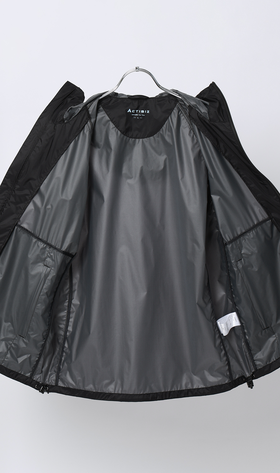 ポケッタブルフードジャケット【軽量】 ブラック S