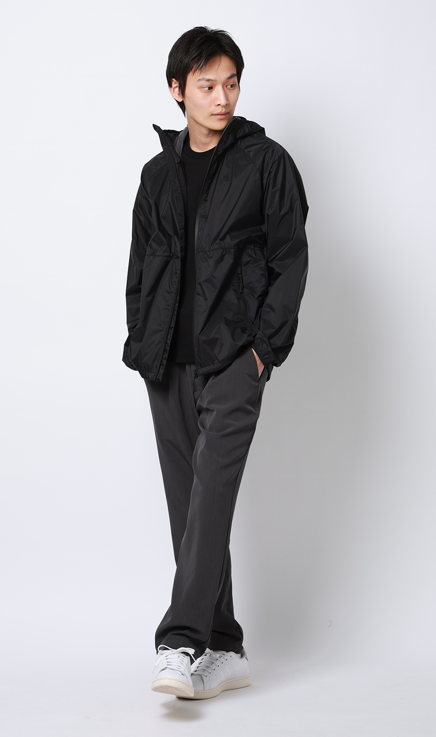 ポケッタブルフードジャケット【軽量】 ブラック S