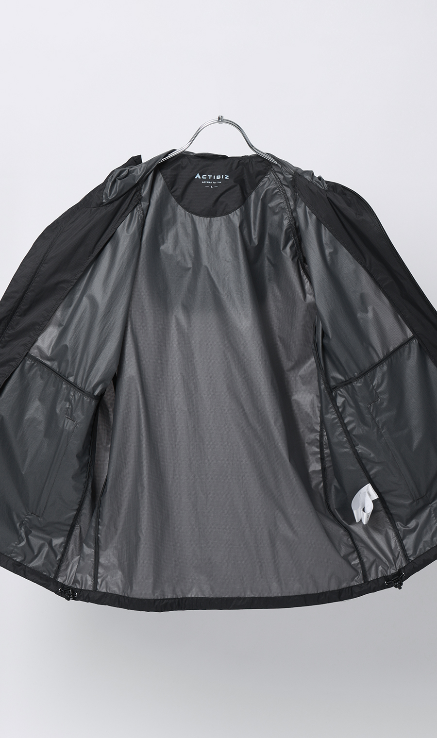 ポケッタブルフードジャケット【軽量】 チャコール S