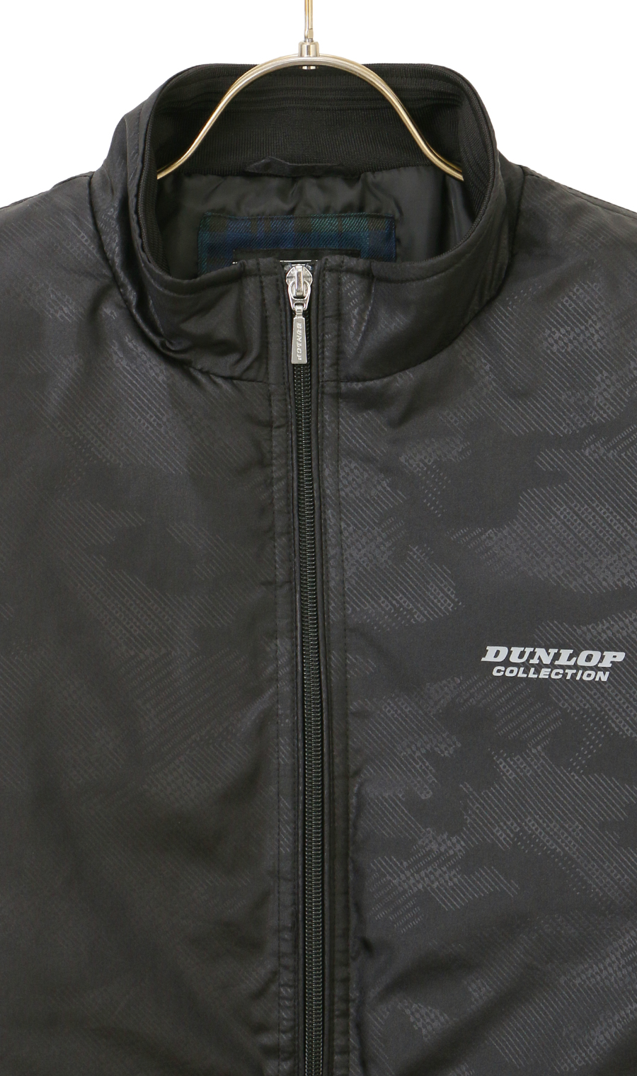 薄中綿エンボスジャケット ブラック M