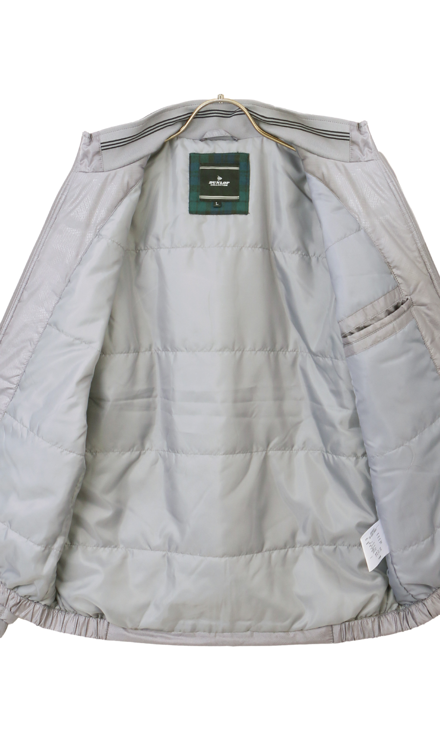 薄中綿エンボスジャケット グレー M