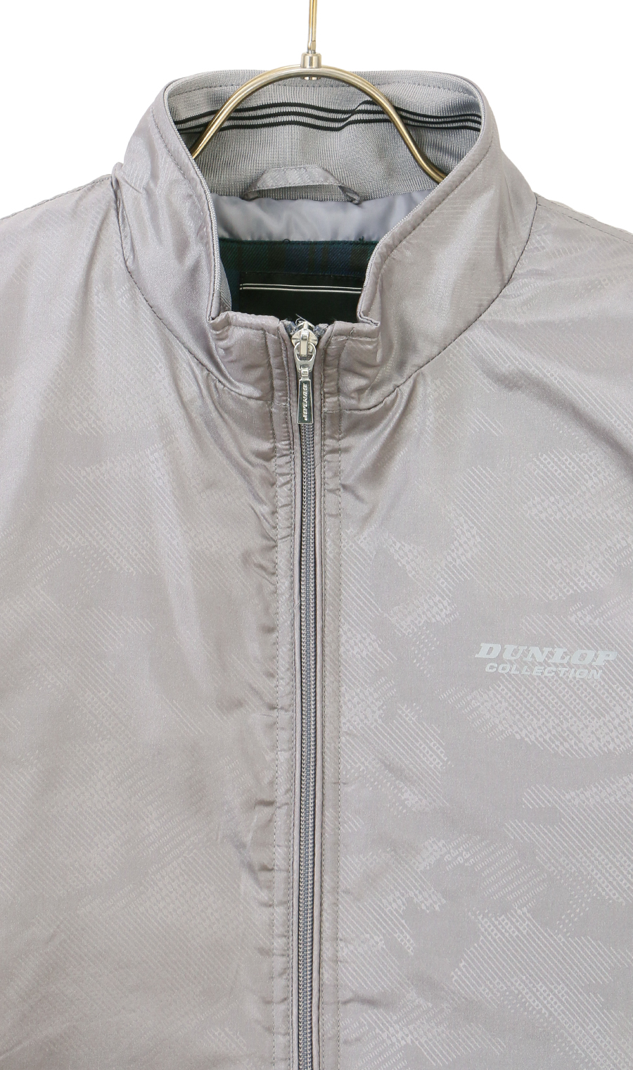 薄中綿エンボスジャケット グレー M