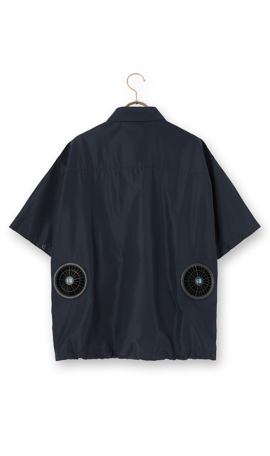 空調ウェア半袖シャツアウター【Entry Complete SET】【猛暑対策】 ネイビー M