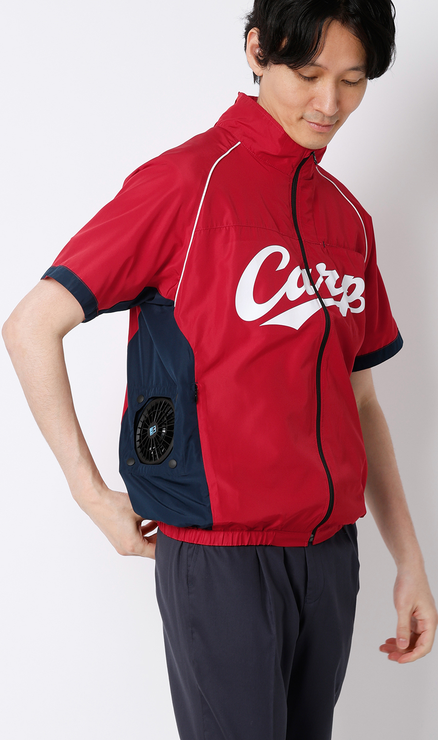 カープ 空調風神服 コンプリートセット【半袖】【猛暑対策】 レッド M