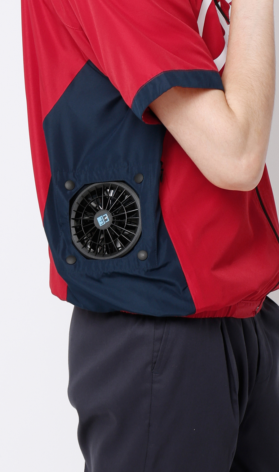 カープ 空調風神服 コンプリートセット【半袖】【猛暑対策】 レッド M