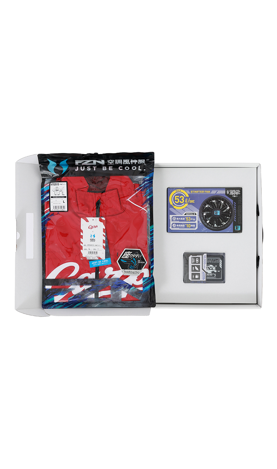 カープ 空調風神服 コンプリートセット【半袖】【猛暑対策】 レッド M