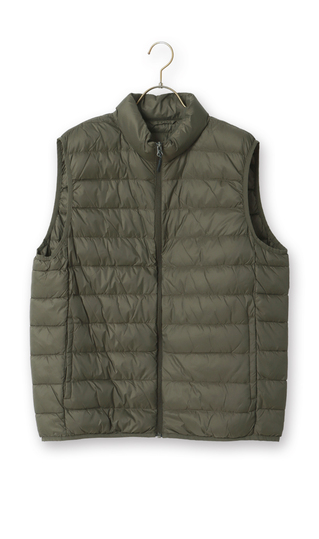 軽量リサイクルダウンベスト《撥水加工》