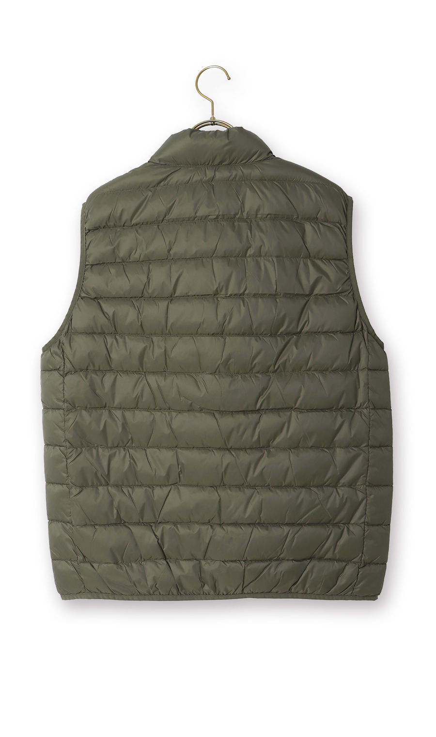 軽量リサイクルダウンベスト《撥水加工》 カーキ S