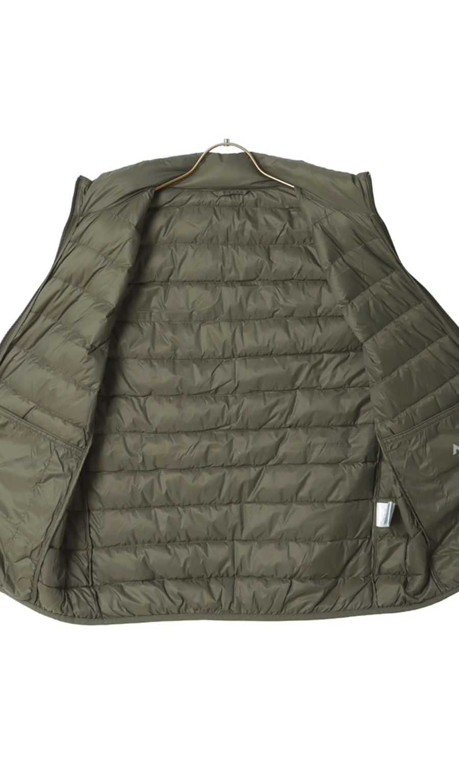 軽量リサイクルダウンベスト《撥水加工》 カーキ S