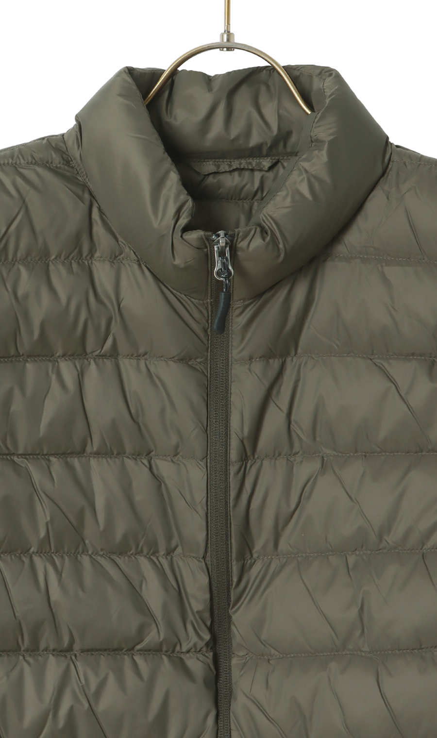 軽量リサイクルダウンベスト《撥水加工》 カーキ S