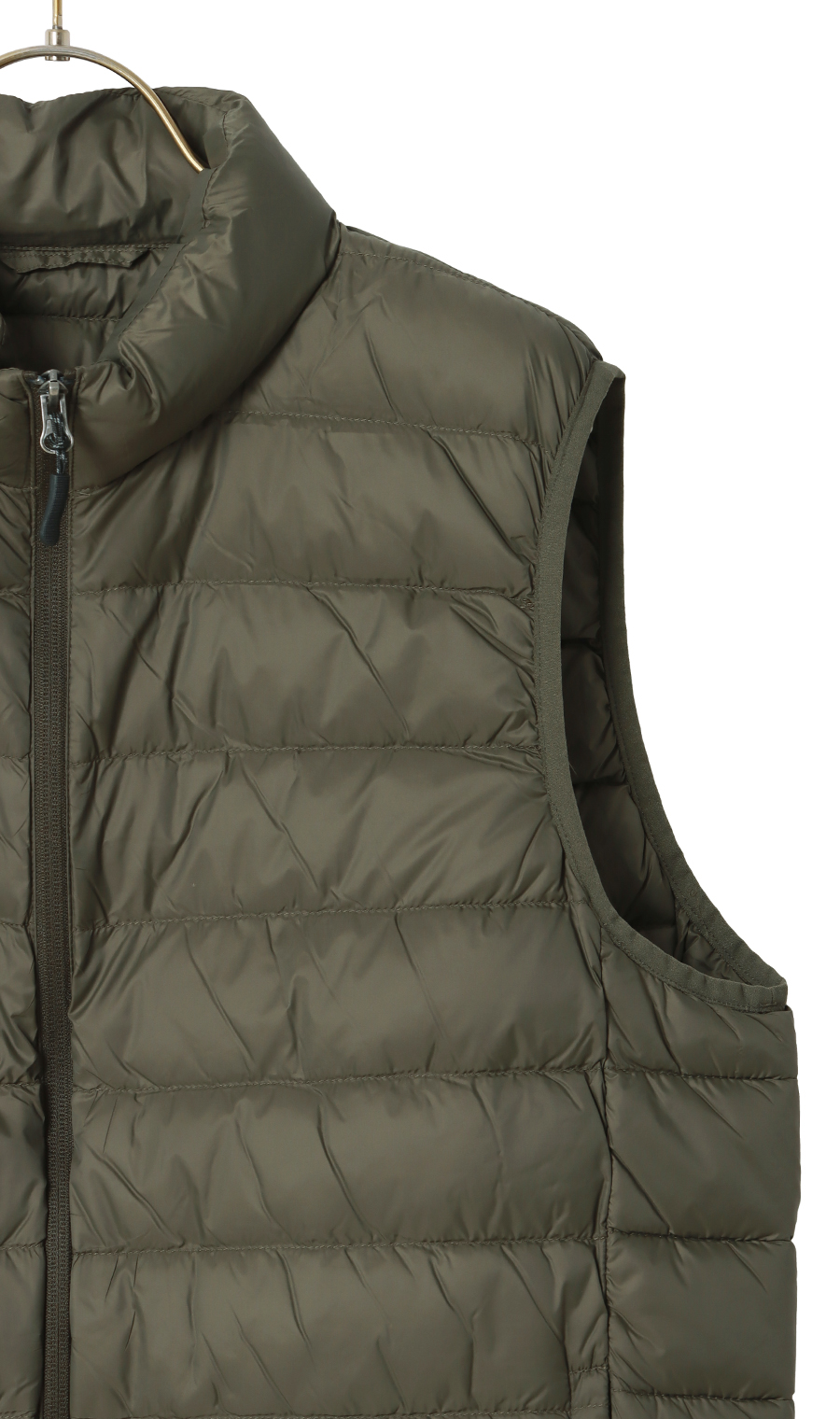 軽量リサイクルダウンベスト《撥水加工》 カーキ S