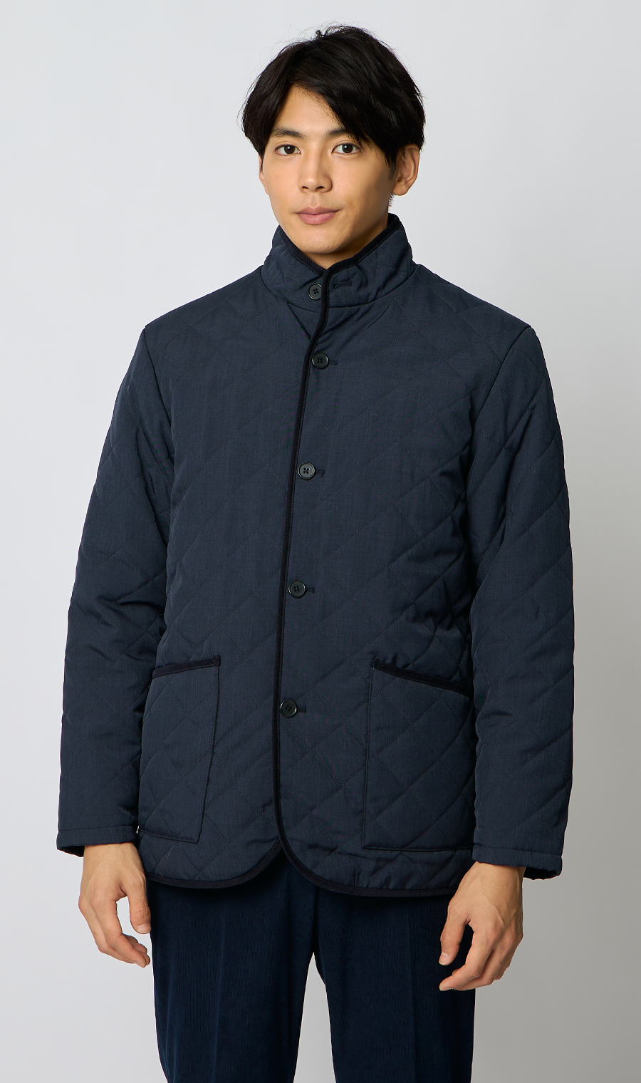 ウールライクキルティングコート【ETHERMALOFT COZY】 ネイビー S