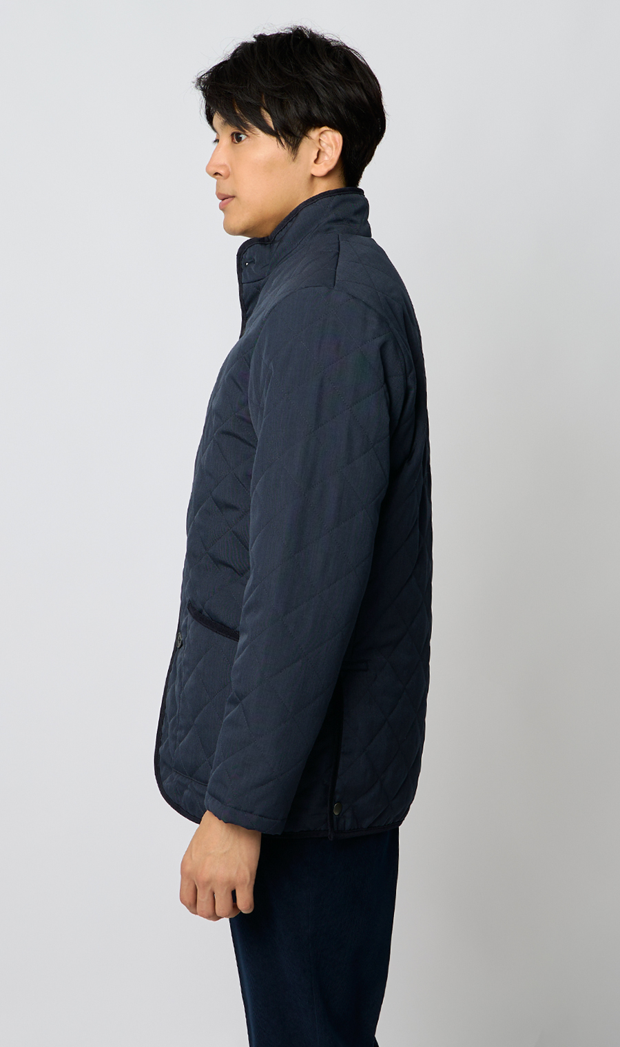ウールライクキルティングコート【ETHERMALOFT COZY】 ネイビー S