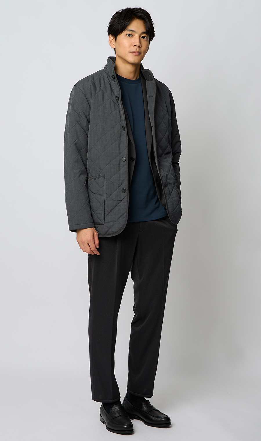 ウールライクキルティングコート【ETHERMALOFT COZY】 グレー S