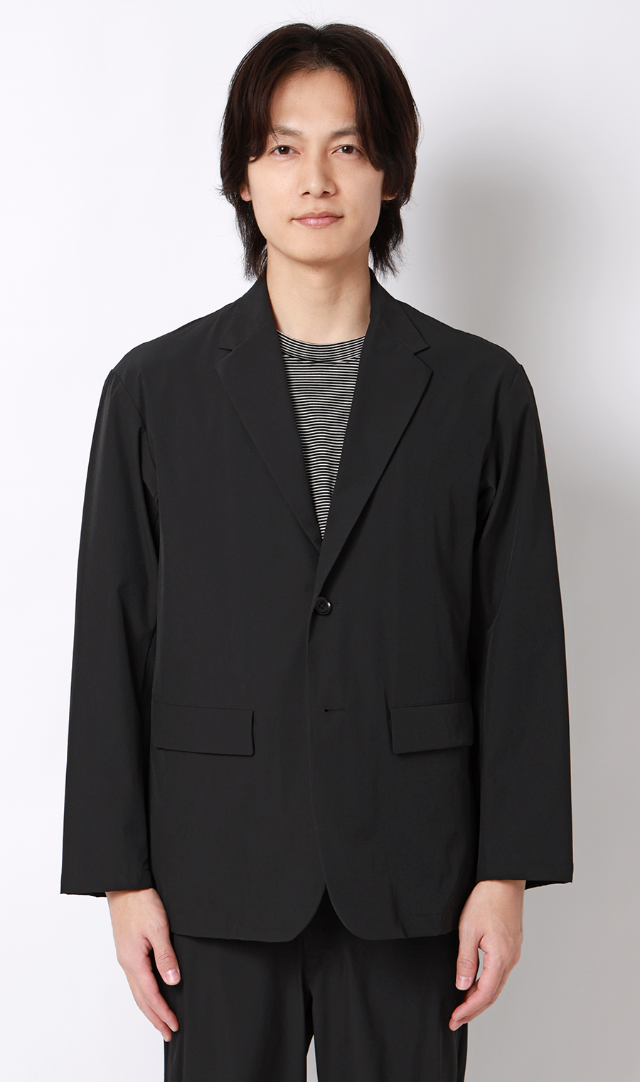2ボタンジャケット【マルチウェイ】【セットアップ着用可】 ブラック S