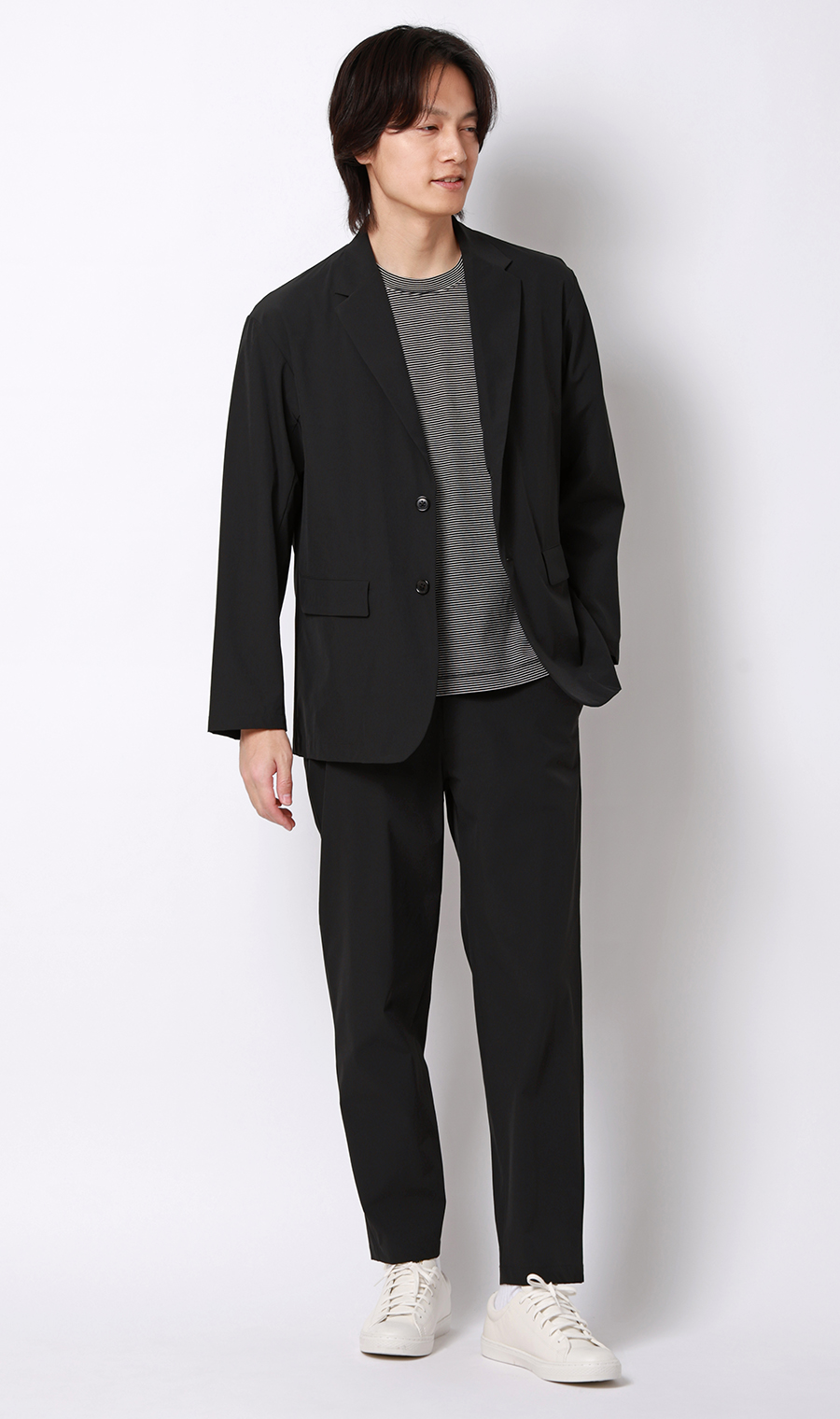 2ボタンジャケット【マルチウェイ】【セットアップ着用可】 ブラック S