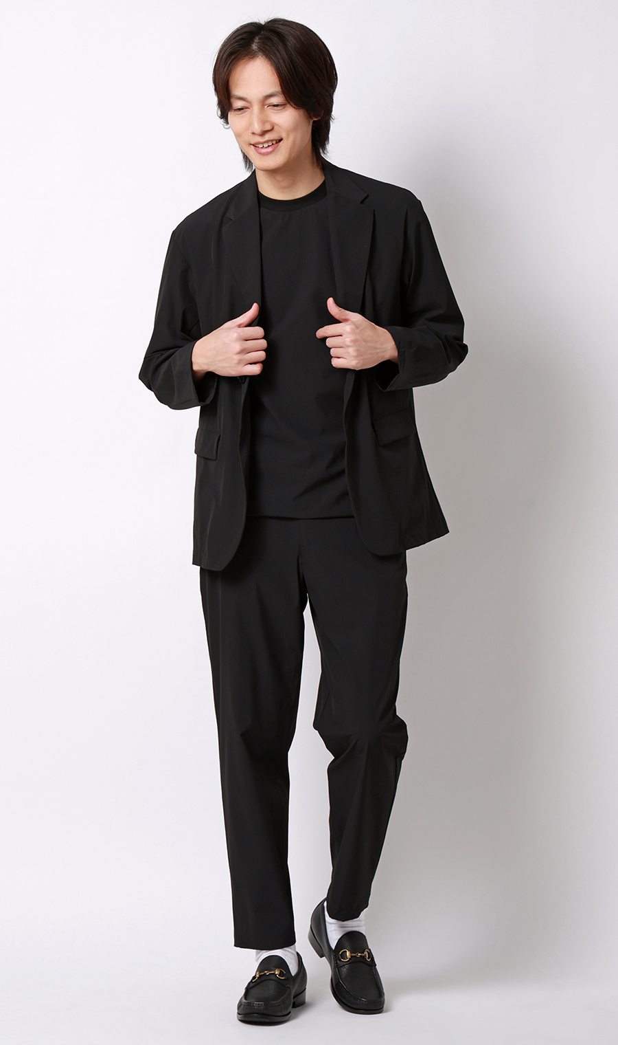 2ボタンジャケット【マルチウェイ】【セットアップ着用可】 ブラック S