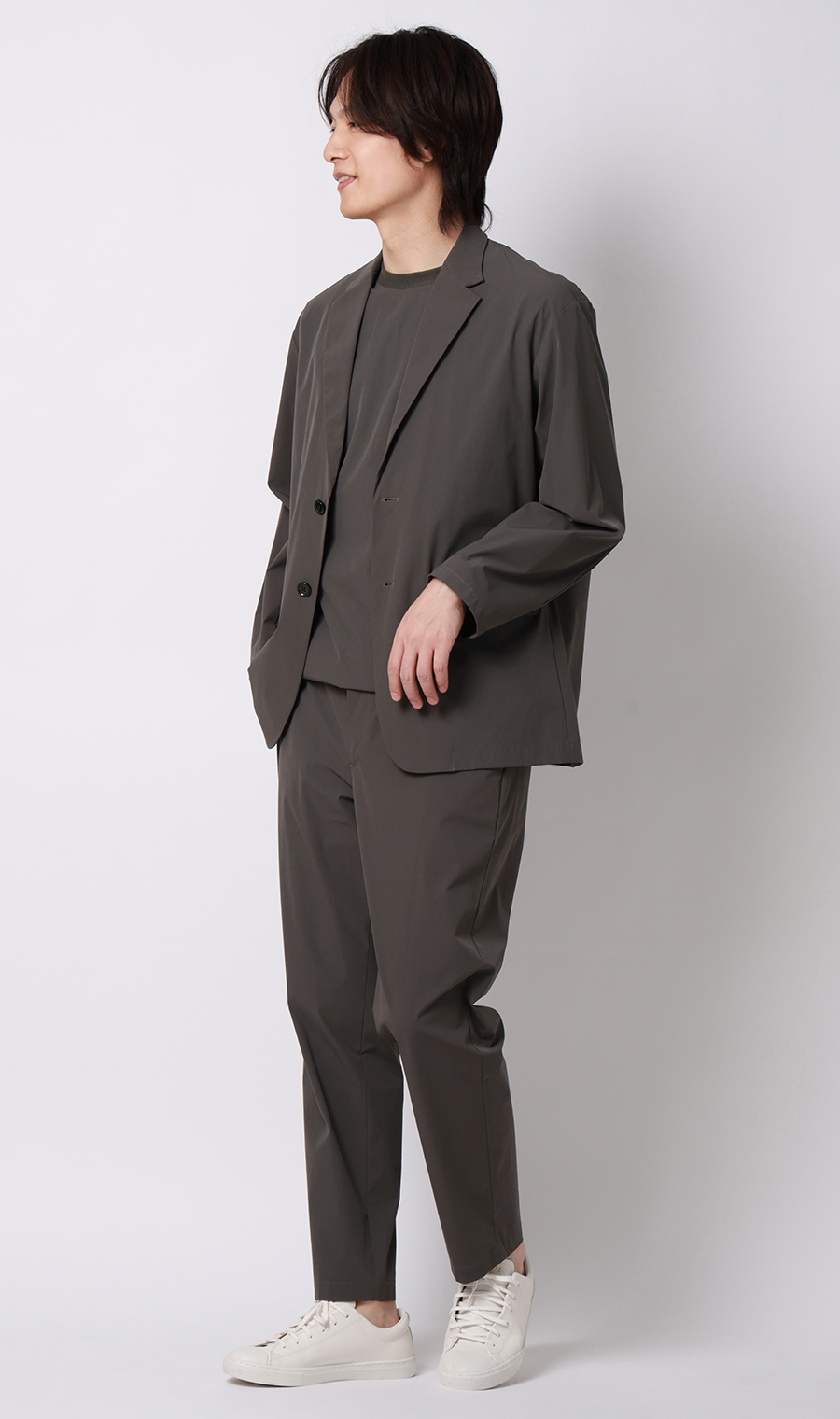 2ボタンジャケット【マルチウェイ】【セットアップ着用可】 チャコール S