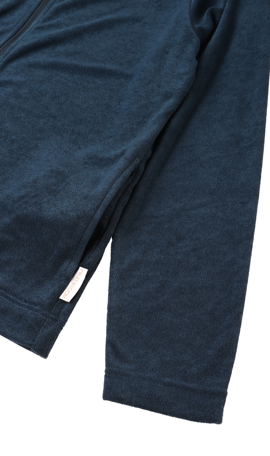 【訳アリ商品】パイル長袖フルジップ ネイビー S