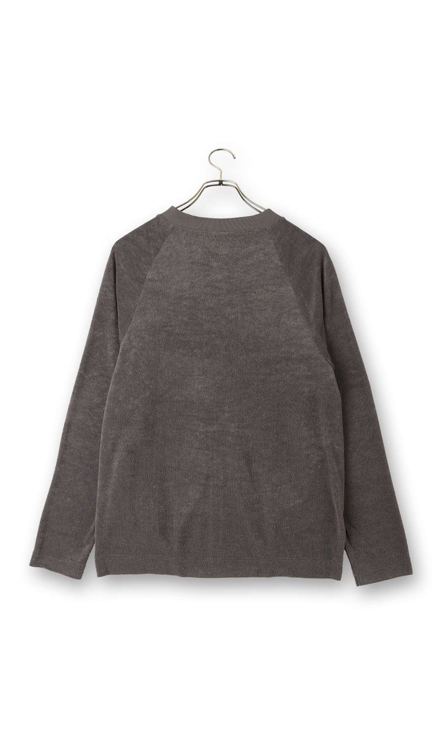【訳アリ商品】パイル長袖フルジップ チャコール LL