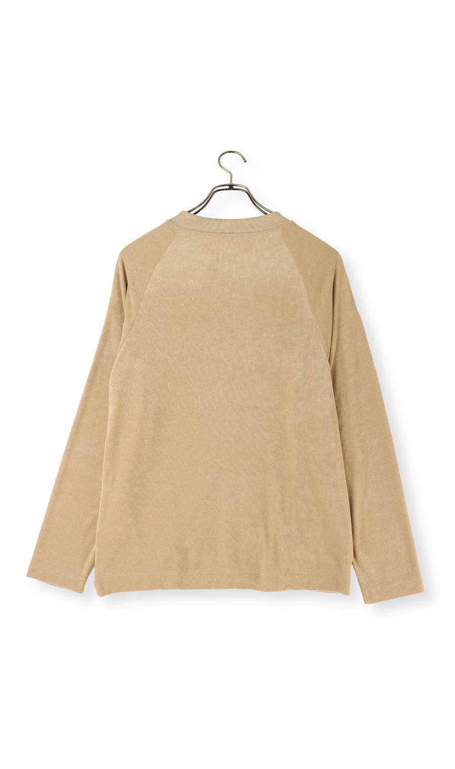【訳アリ商品】パイル長袖フルジップ ベージュ S