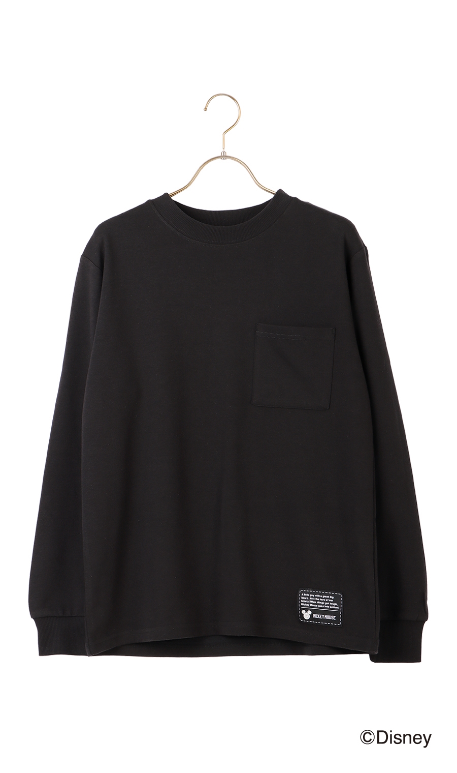 《男女兼用》クルーネック長袖Tシャツ《Disney》 ブラック S