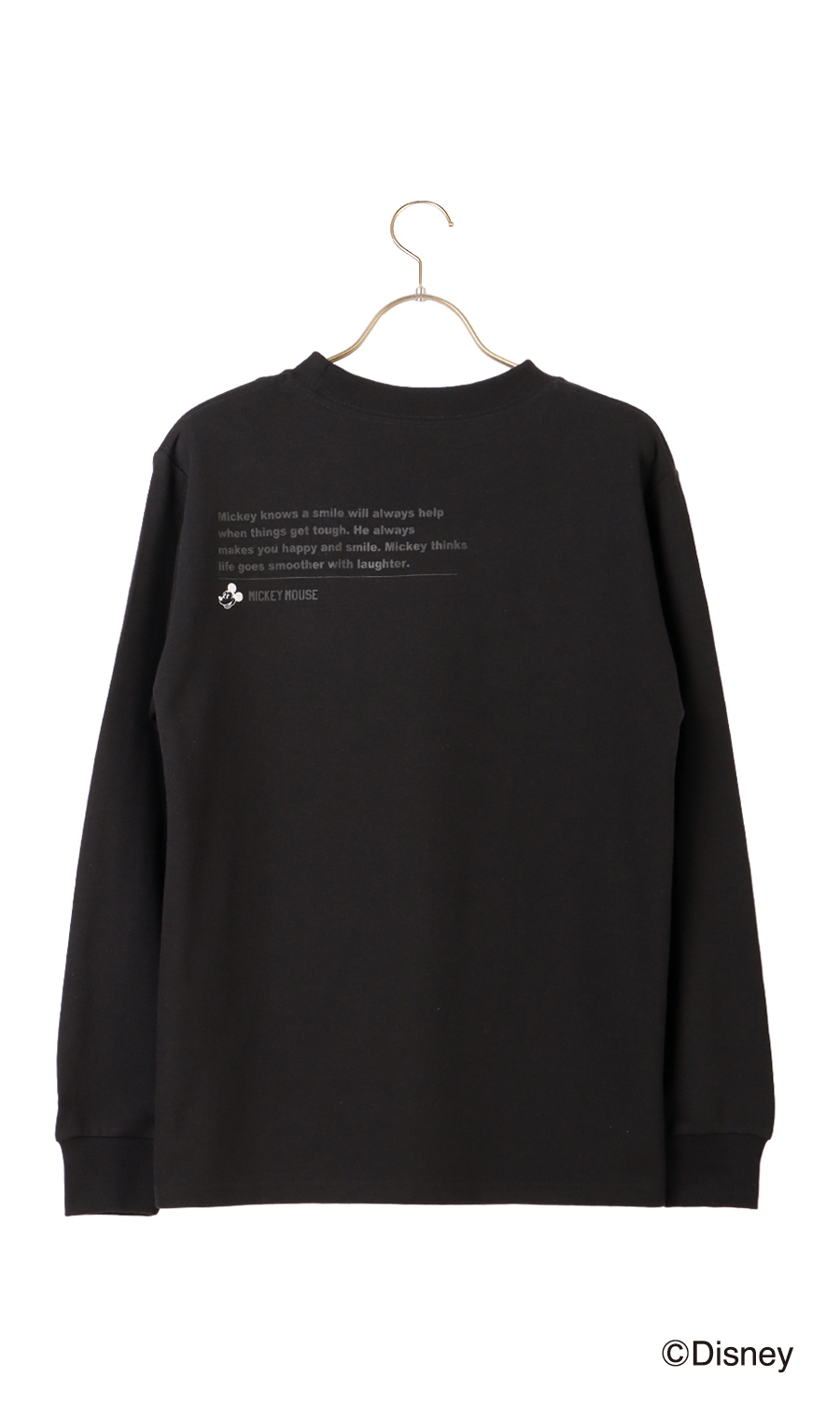 《男女兼用》クルーネック長袖Tシャツ《Disney》 ブラック S