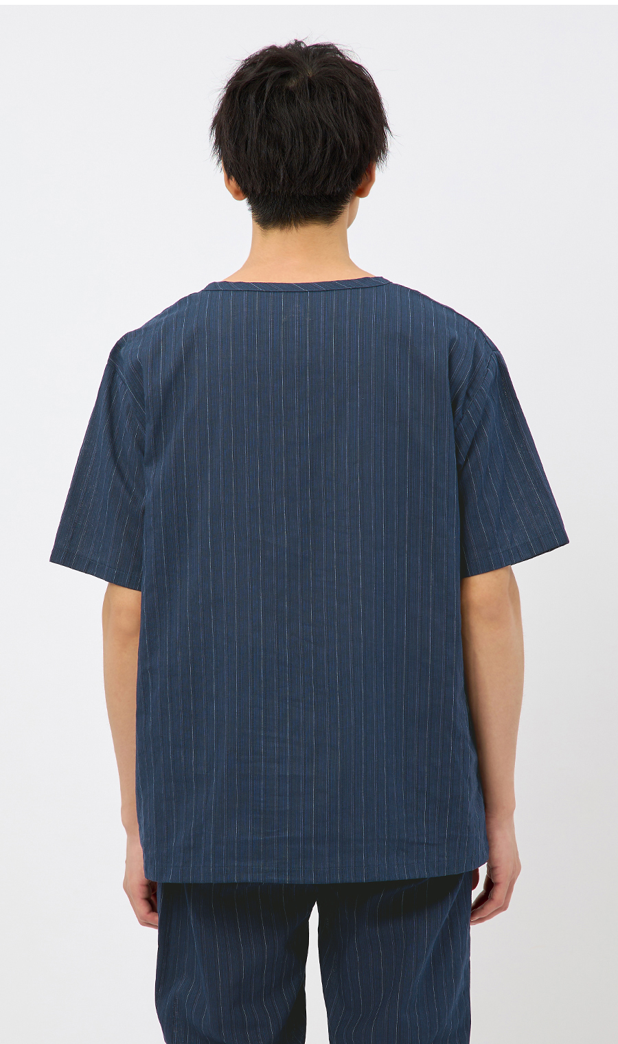 播州先染楊柳リラクシングウェア【上下セット】【日本製】 ネイビー S