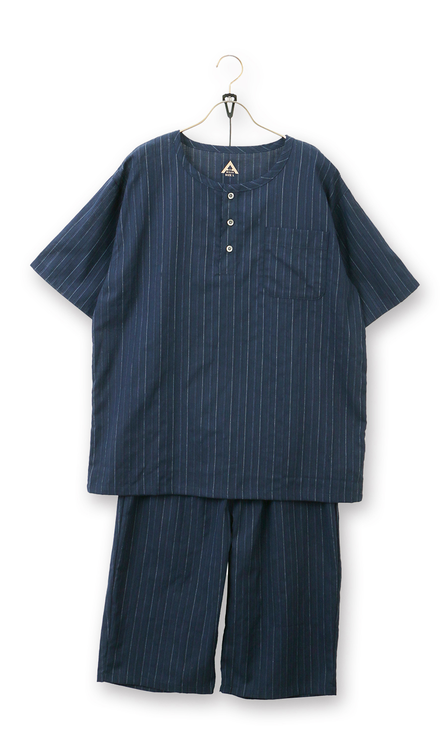 播州先染楊柳リラクシングウェア【上下セット】【日本製】 ネイビー S