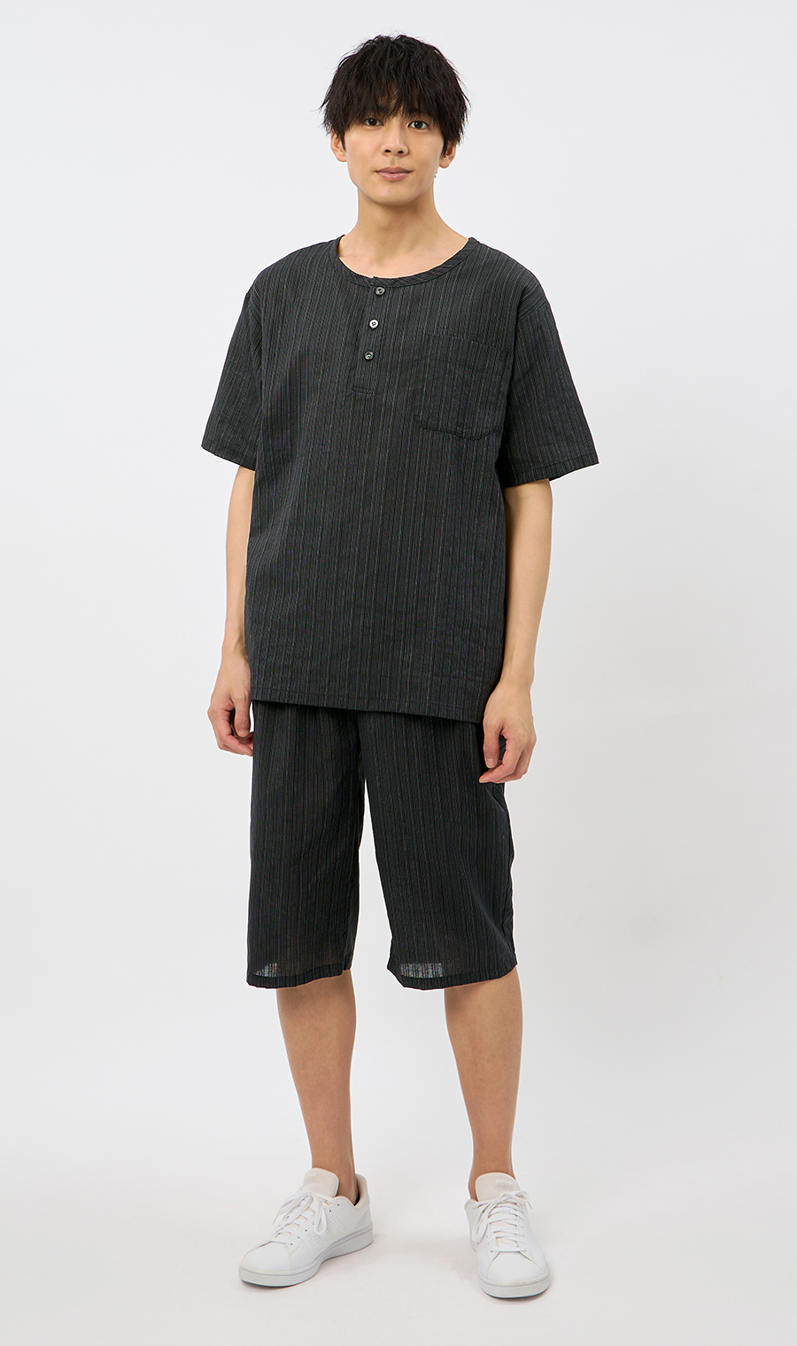 播州先染楊柳リラクシングウェア【上下セット】【日本製】 チャコール S