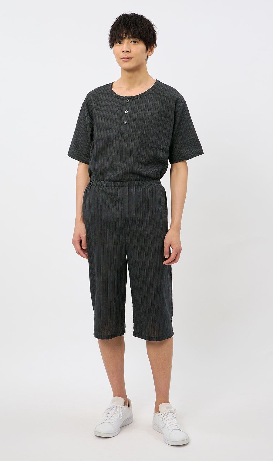 播州先染楊柳リラクシングウェア【上下セット】【日本製】 チャコール S