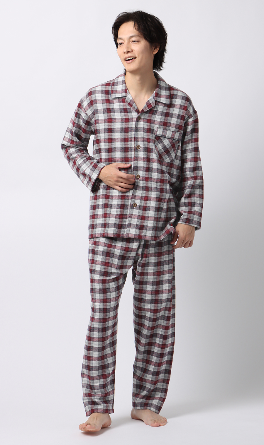 【着るホカロン】パジャマ上下セット レッド S