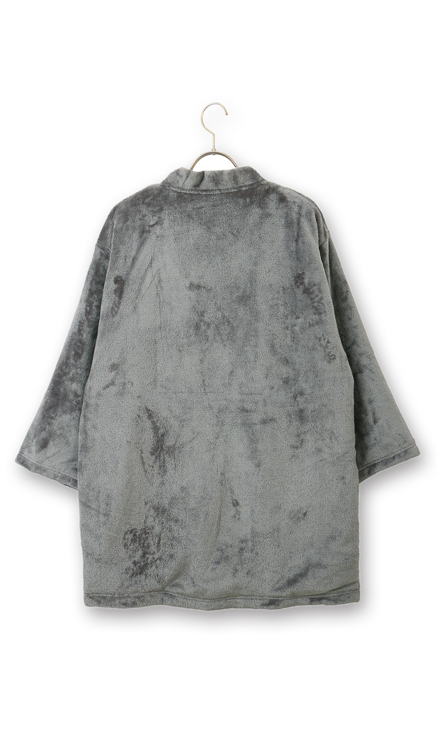 【着るホカロン】ミンクフリース半纏 グレー S