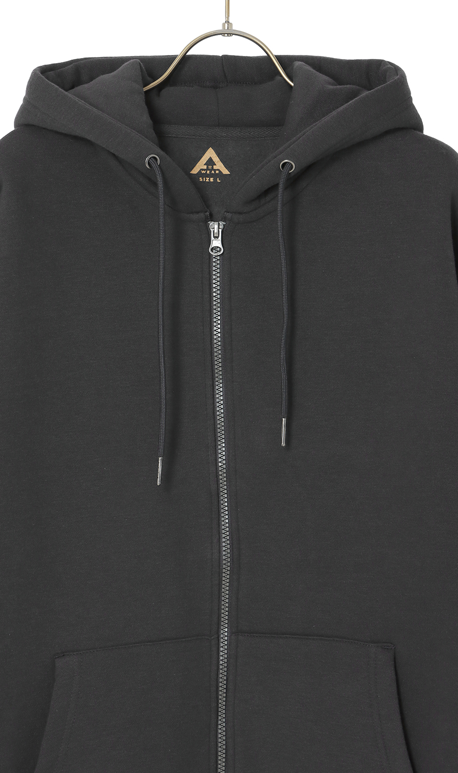 【男女兼用】ほかリッチ裏起毛フルジップパーカー【セットアップ着用可】 チャコール S