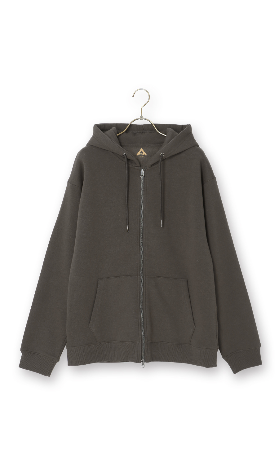 【男女兼用】ほかリッチ裏起毛フルジップパーカー【セットアップ着用可】 ブラウン S