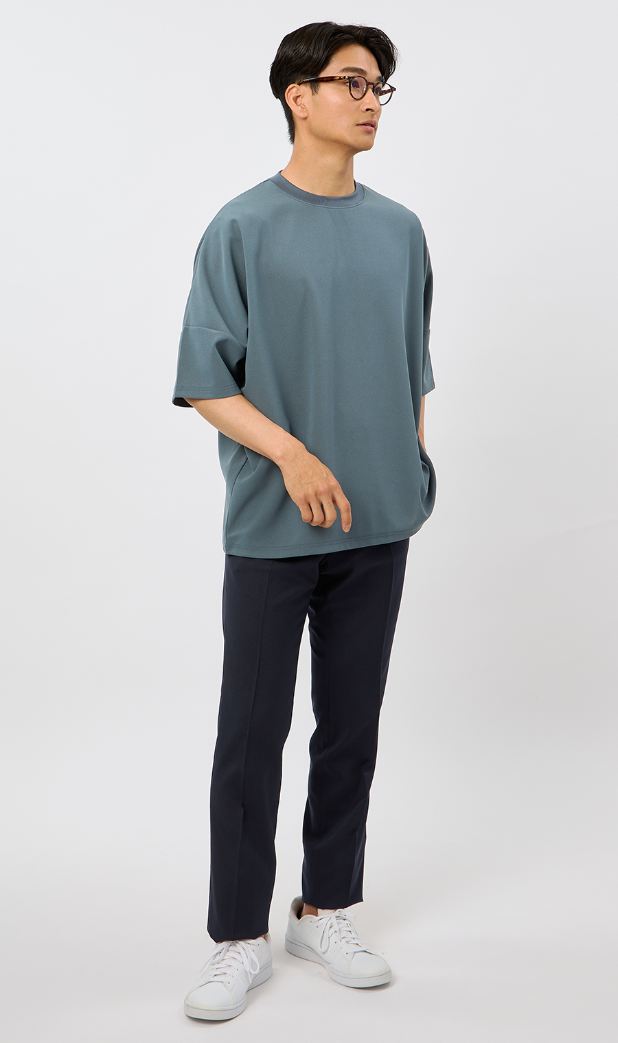 PLATS PLATS 濃い青 ドルマンスリーブ Tシャツ 男女兼用】らくリッチドルマンスリーブTシャツ (5403713-58