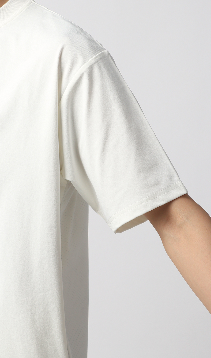 【男女兼用】らくリッチクイックドライバックメッシュTシャツ ホワイト系 S