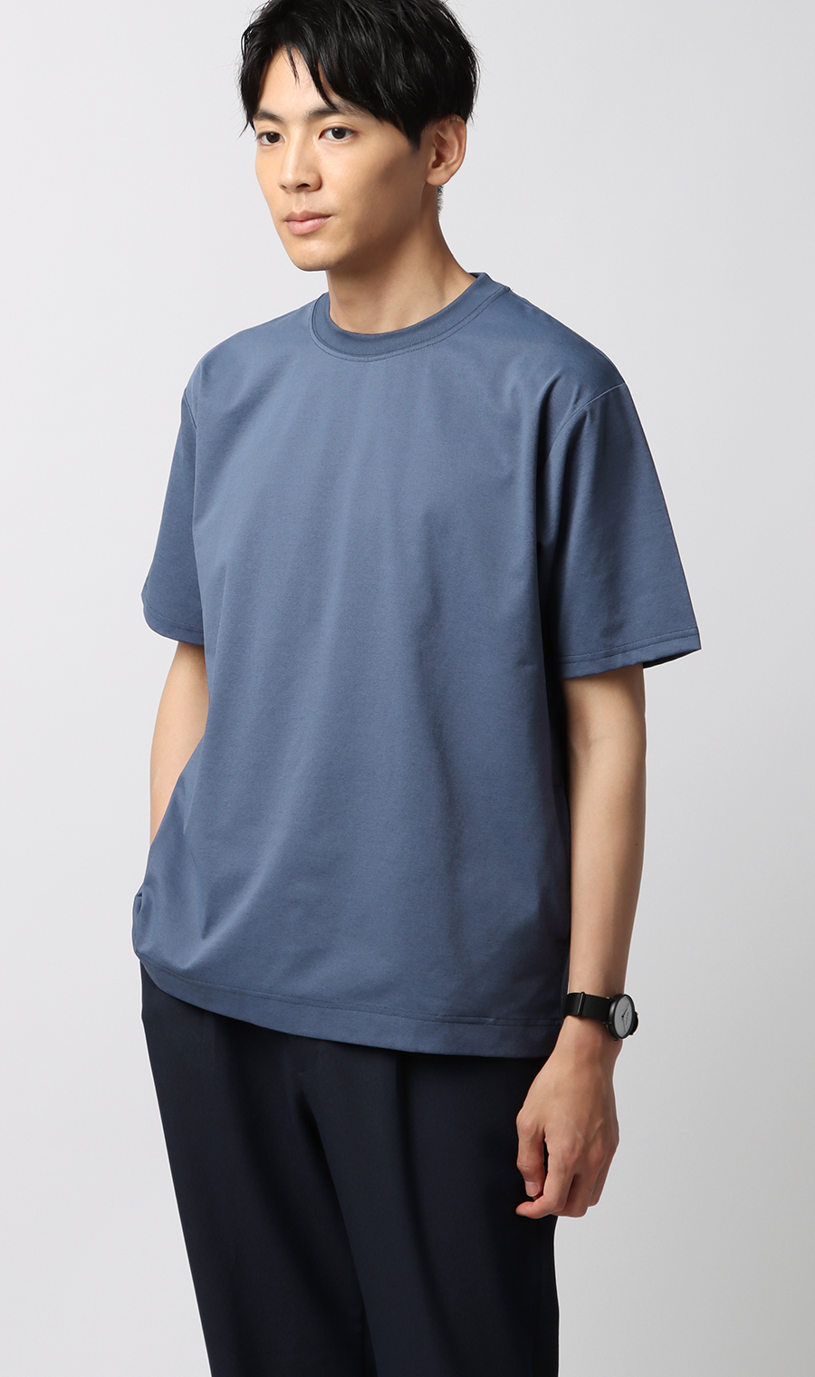 【男女兼用】らくリッチクイックドライバックメッシュTシャツ ブルー系 S