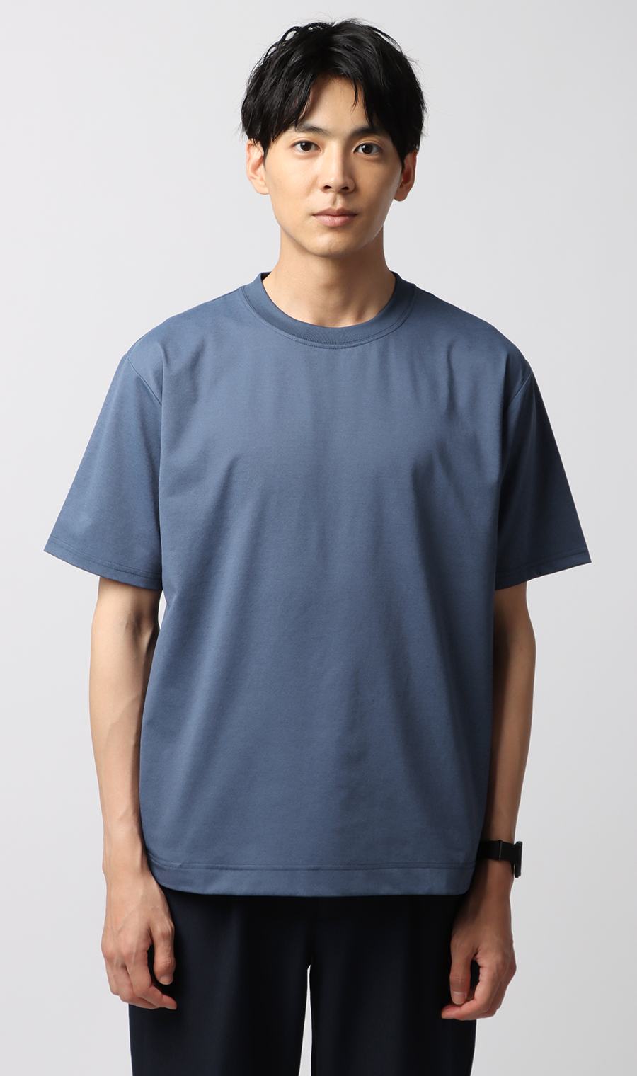 【男女兼用】らくリッチクイックドライバックメッシュTシャツ ブルー系 S