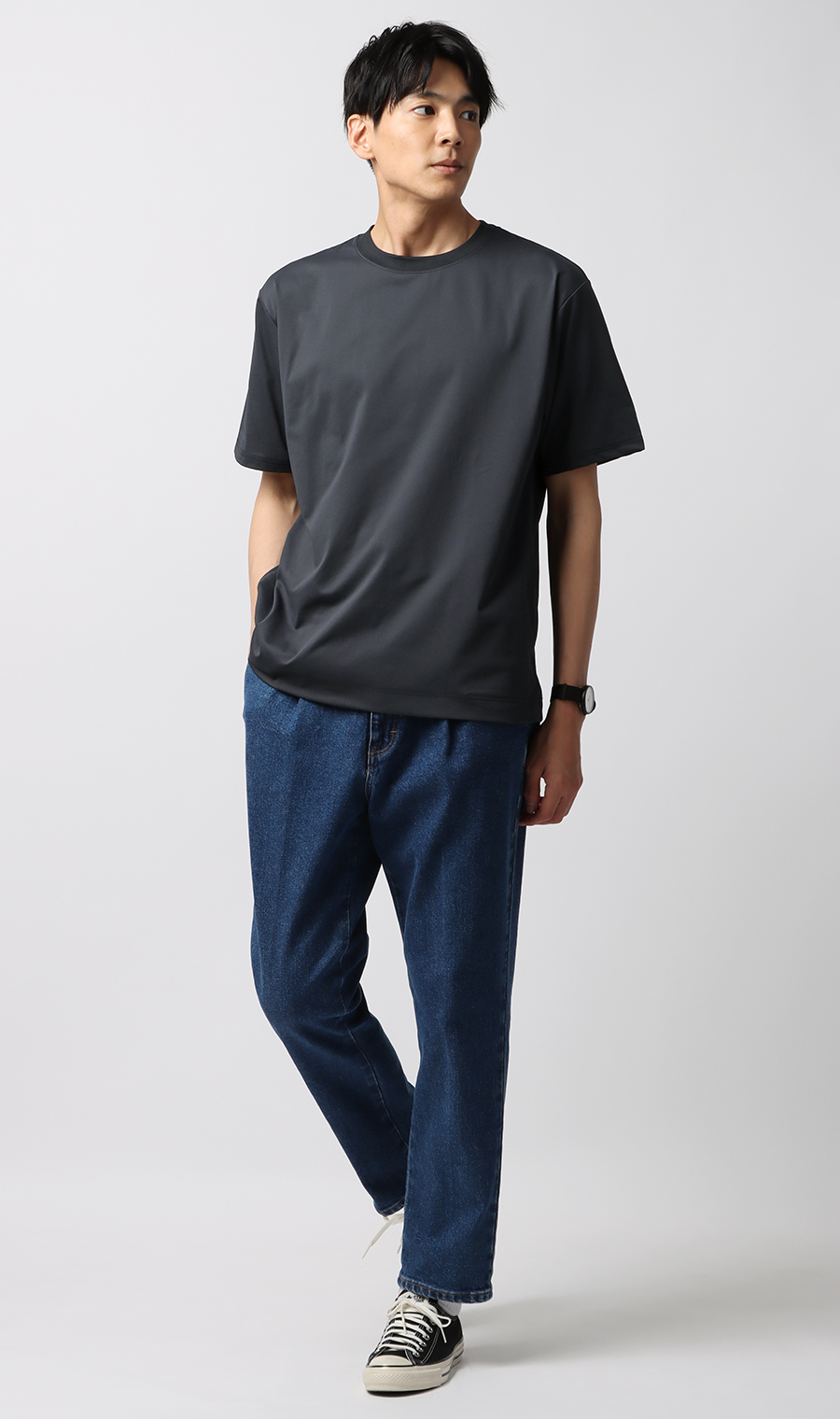 【男女兼用】らくリッチクイックドライバックメッシュTシャツ ネイビー S