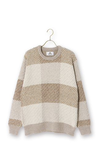 モールチェッククルーセーター