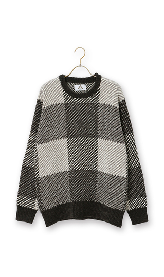 モールチェッククルーセーター