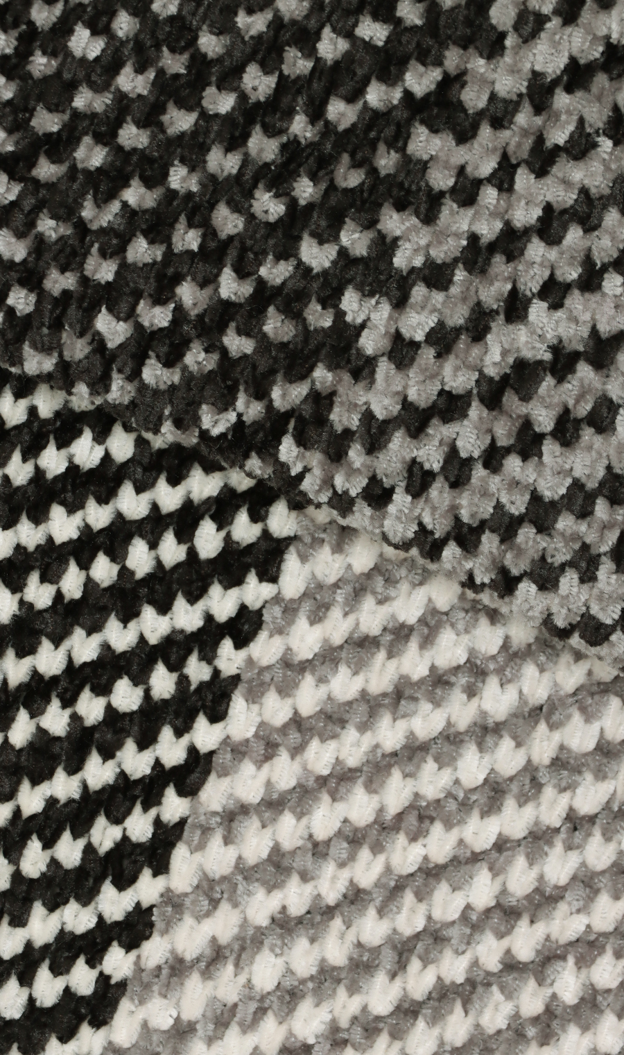 モールチェッククルーセーター ブラック 3L