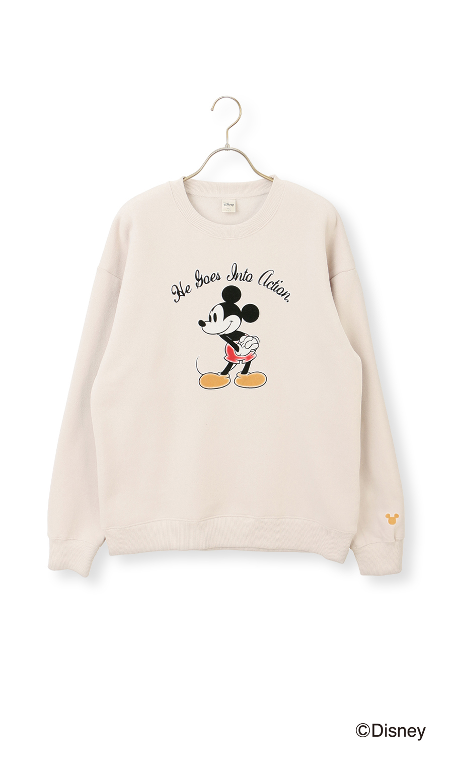 【男女兼用】裏起毛トレーナー【Disney】 ベージュ S